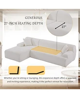 Modern Large L-Shape Modular Sectional Sofa for Living Room, Bedroom, Salon, 2 Piece Free Combination, Simplified Style