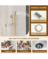Casainc Wall Mounted Thermostatic Shower System With Body Jets Handheld