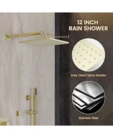 Casainc Wall Mounted Thermostatic Shower System With Body Jets Handheld