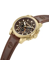 Timberland Men's Dress Sport Brown Dark Genuine Leather Watch, 46mm