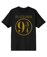 Harry Potter Big & Tall Hogwarts Express Platform Nine and Three-Quarters 9 3/4 Black Tee T-Shirt Shirt-4XL