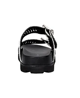 Marc Fisher Ltd Women's Mylan Woven Buckle Straps Flat Sandals