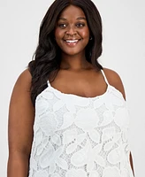 And Now This Plus Crochet Lace Mini Dress, Exclusively at Macy's