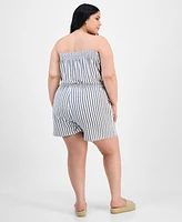 Derek Heart Trendy Plus Striped Strapless Romper