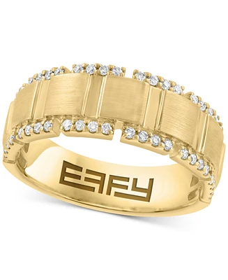 Effy Men's Diamond Brush Finish Band (1/3 ct. t.w.) in 14k Gold