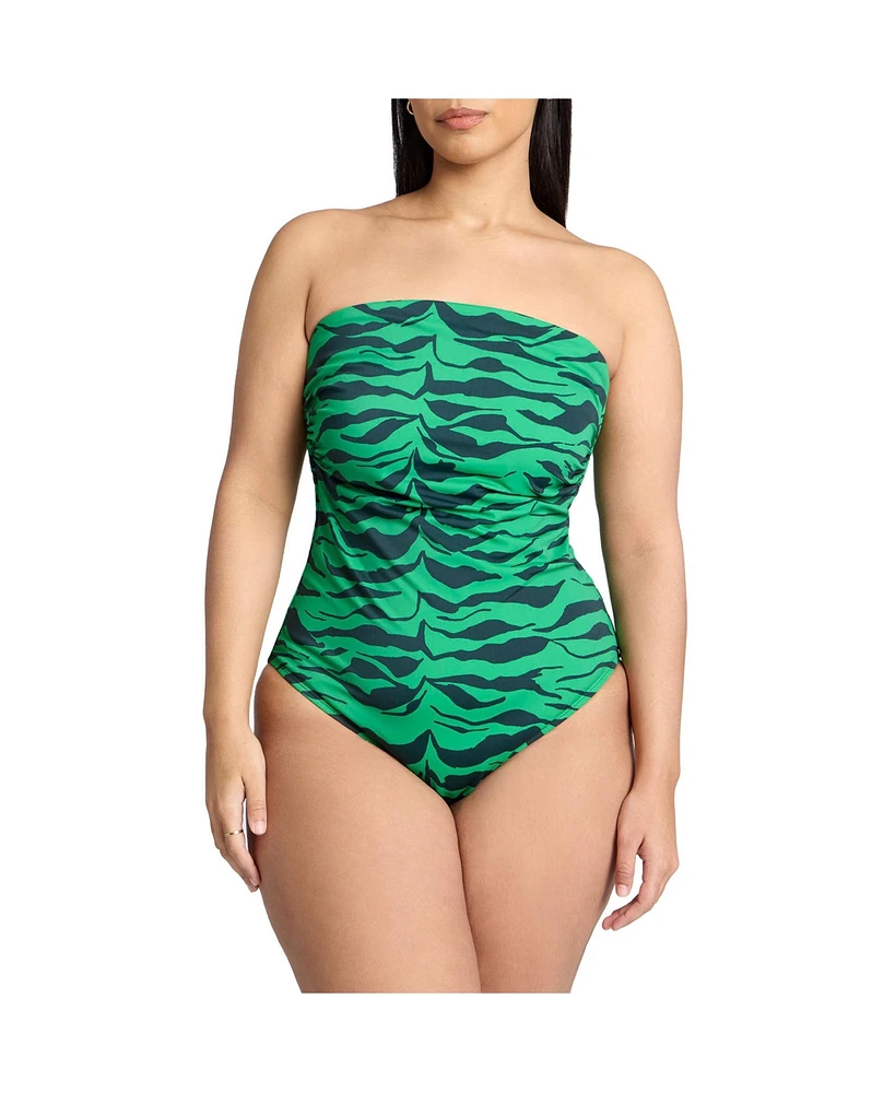 Eloquii Plus Size Green Zebra Stripe Suit