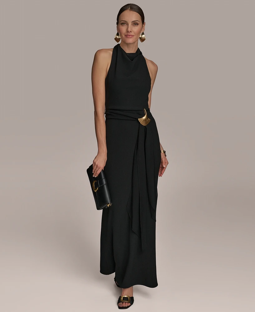 Donna Karan New York Women's Cowl-Neck Sleeveless Gown