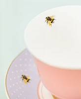 Yvonne Ellen Gin and Prosecco Teacup Saucer 4-Pc. Set, Service for 2