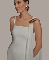 Donna Karan New York Women's Straight-Neck Chiffon-Sash Gown