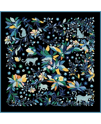 Jessie Zhao New York Double Sided Wool Silk Scarf Of Night Jungle Reverie