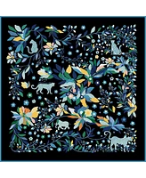 Jessie Zhao New York Double Sided Wool Silk Scarf Of Night Jungle Reverie