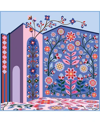 Jessie Zhao New York Double Sided Wool Silk Scarf Of Flower Imagination