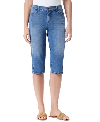 Gloria Vanderbilt Petite Dalia Seamed Straight-Leg Denim Skimmer Jeans