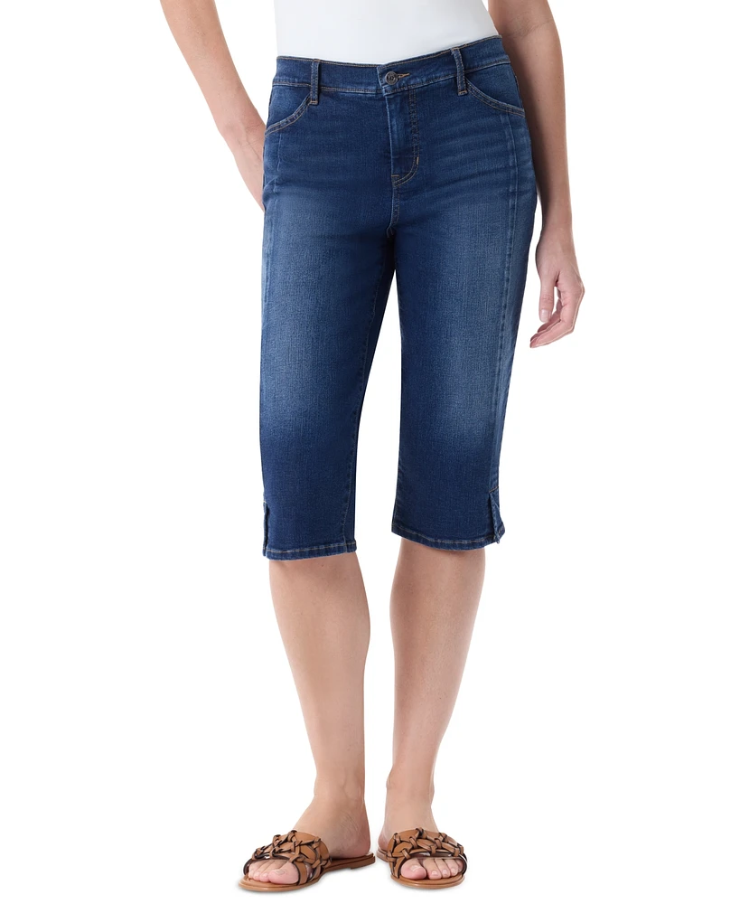 Gloria Vanderbilt Petite Dalia Seamed Straight-Leg Denim Skimmer Jeans