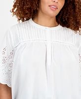 Style & Co Plus Short-Sleeve Blouse, Exclusively at Macy's