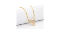 Rivka Friedman 18K Gold Clad Elongated Heart Necklace