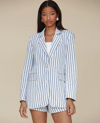 Avec Les Filles Women's Oversized Striped Blazer