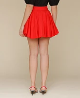 Avec Les Filles Women's Button-Front Bubble-Hem Mini Skirt