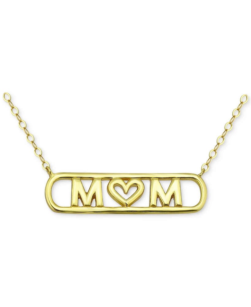 Giani Bernini Mom Heart Pendant Necklace 18k Gold-Plated Sterling Silver (also Silver), 16" + 2" extender, Exclusively at Macy's
