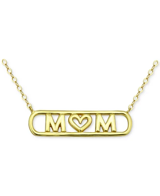 Giani Bernini Mom Heart Pendant Necklace 18k Gold-Plated Sterling Silver (also Silver), 16" + 2" extender, Exclusively at Macy's
