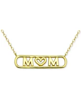 Giani Bernini Mom Heart Pendant Necklace 18k Gold-Plated Sterling Silver (also Silver), 16" + 2" extender, Exclusively at Macy's