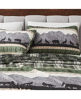 Linery & Co. Mountain Scape & Plaid Microfiber Quilt Set With Shams