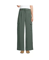 Lands' End Women's Soft Polish Cargo High Rise Wide Leg Pants