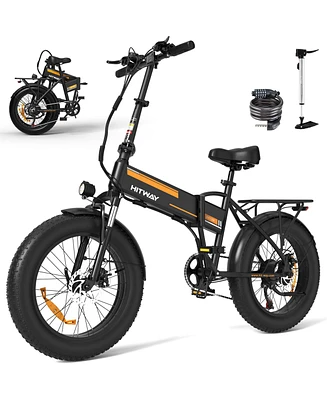 Electric Bike for Adults 20" x4.0 Fat Tire Electric Bicycle with 750W Motor, Foldable Ebkie with 48V 12AH Removable Battery E Bike Long Range 20-55mil