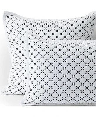 Lands' End Embroidered Diamond Double Voile Sham