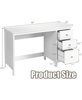 3-Drawer Home Office Study Computer Desk with Spacious Desktop