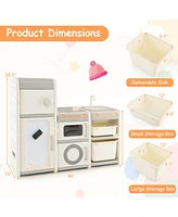 Multipurpose Toy Chest and Bookshelf with Magnetic Whiteboard
