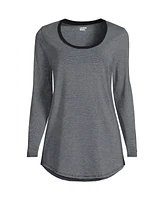 Lands' End Plus Long Sleeve Power Performance Scoop Neck Curved Hem Tunic Tee