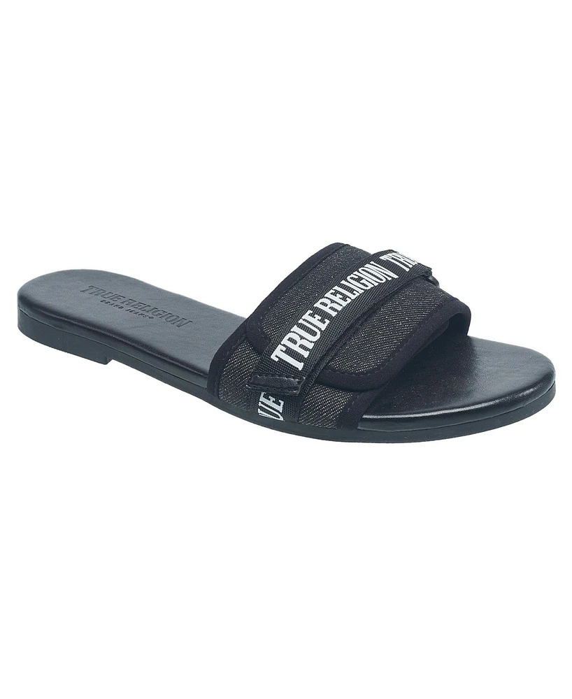 True Religion Ladies Missy Logo Adjustable Sandal