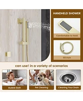 Casainc Wall Mounted Thermostatic Shower System With Body Jets Handheld