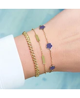The Lovery Amethyst Flower Bracelet 14K Gold