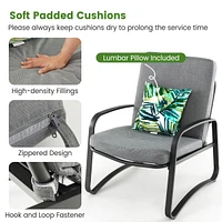 Gymax Set of Outdoor Patio Rattan Conversation Furniture Set w/ Cushion Table