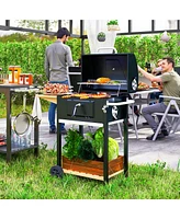 Outsunny Charcoal Bbq Grill, Outdoor Portable Grill,