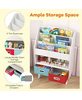 Kids Bookshelf with Open Compartment for Toddlers 3+ Years Old