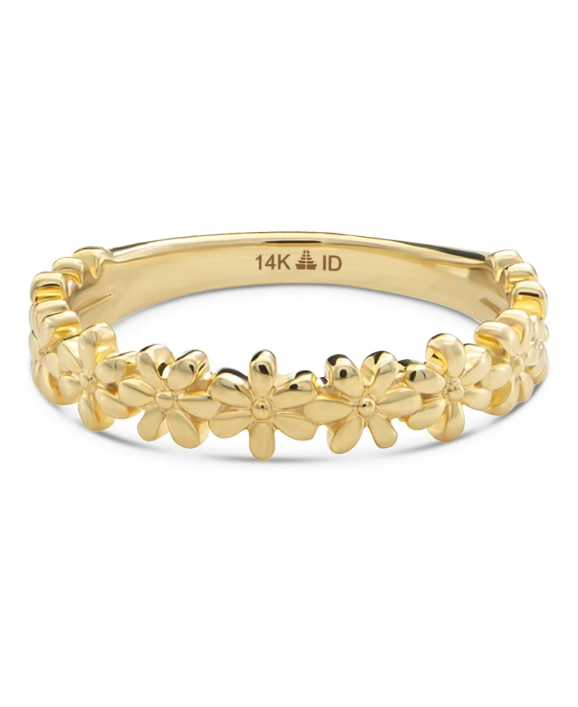 Devata Daisy Flower Ring in 14K Gold, Size 5, approx. 2.2 grams