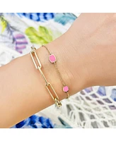 The Lovery Bubblegum Pink Icon Bracelet 14K Gold
