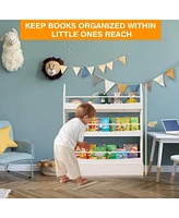 3-Tier Bookshelf with 2 Anti-Tipping Kits for Books and Magazines