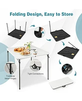 Folding Camping Table with All-Weather Hdpe Tabletop and Rustproof Steel Frame