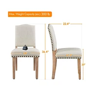 Yaheetech 2PCS Upholstered Kitchen Chairs Dining Room Chairs