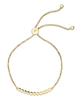 Devata Round Link Box Chain Slider Bolo Bracelet in 14K Gold, Fits 6.0 in to 8.0 in wrist, approx.4.5 grams
