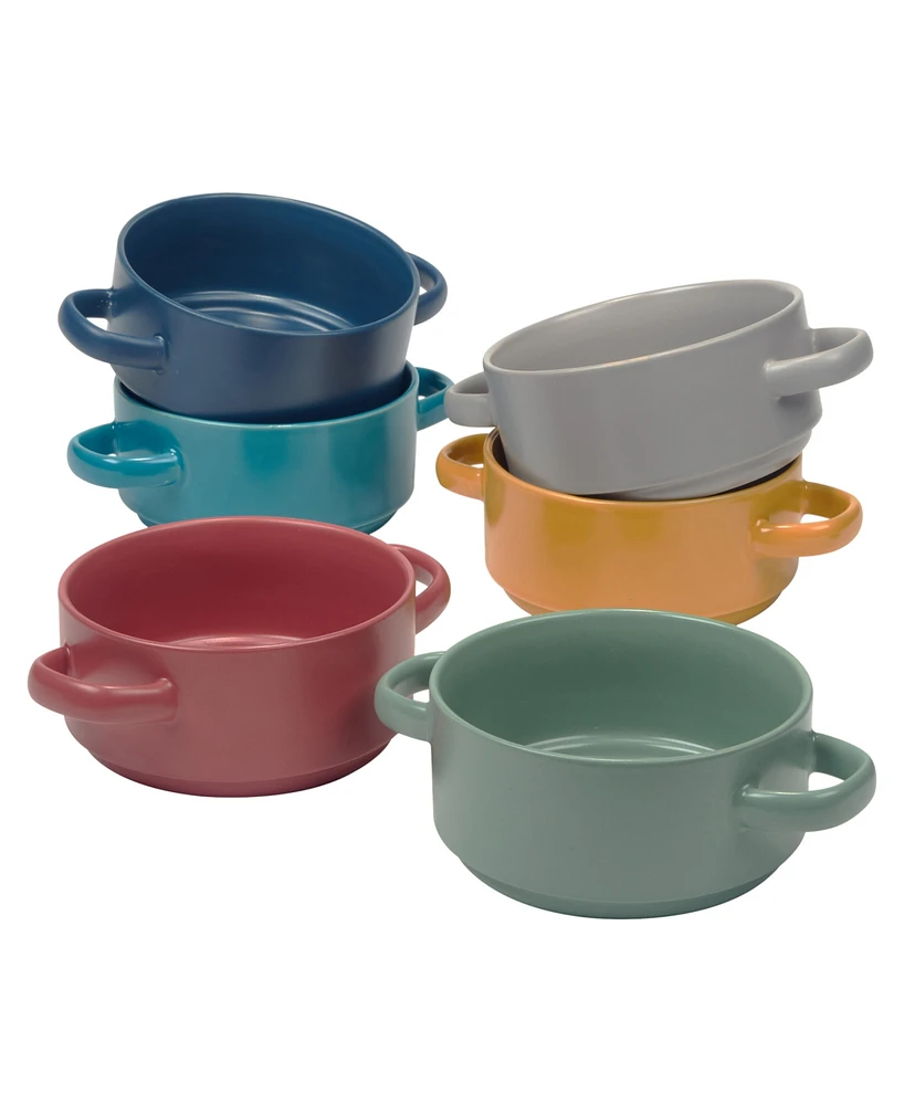 Certified International Matte Glaze Soup Crocks, Set of 6, Service for 4