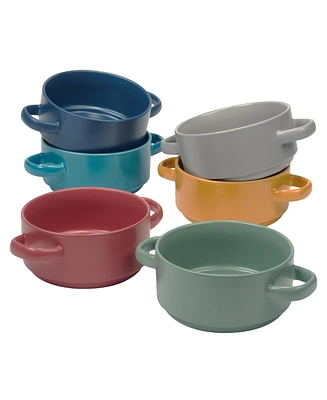 Certified International Matte Glaze Soup Crocks, Set of 6, Service for 4