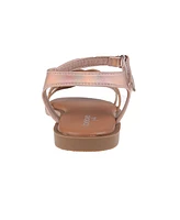 Bebe Little Girls Flat with Butterfly Rhinestone Welt Sandals