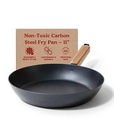 Alva Forest 4-Piece Carbon Steel Frying Pan & Wok Set, Naturally Nonstick Cookware Set, Non-Toxic Pfas Free Pre-Seasoned Pan Induction Safe, Compatibl