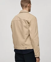 Mango Men's Pockets Detail Denim Jacket