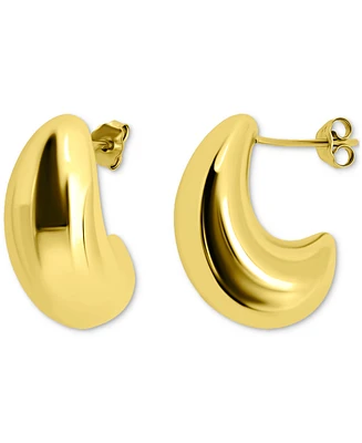 Giani Bernini Sculptural J-Hoop Earrings 18k Gold-Plated Sterling Silver (also Silver), Exclusively at Macy's